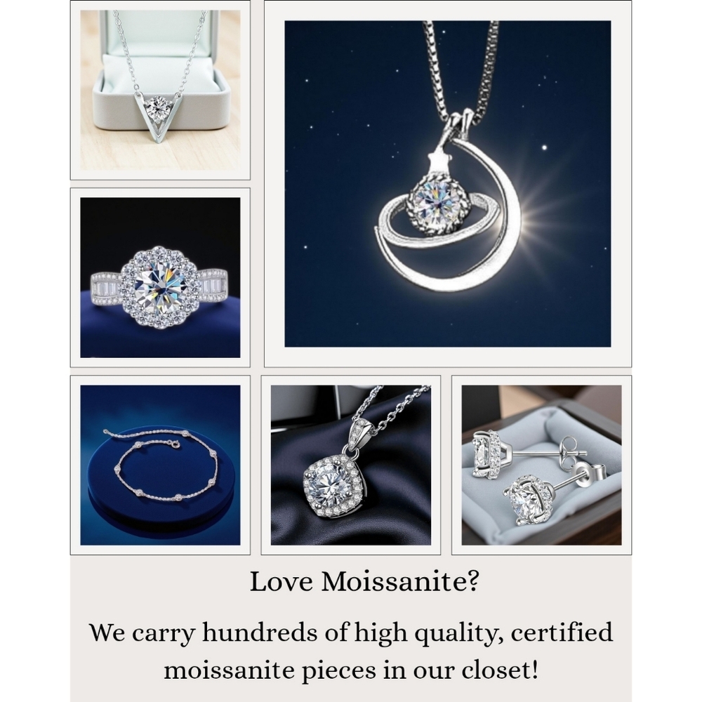 1 CT Moissanite Diamond Solitaire Pendant Anniversary Birthday Gift - Picture 9 of 11